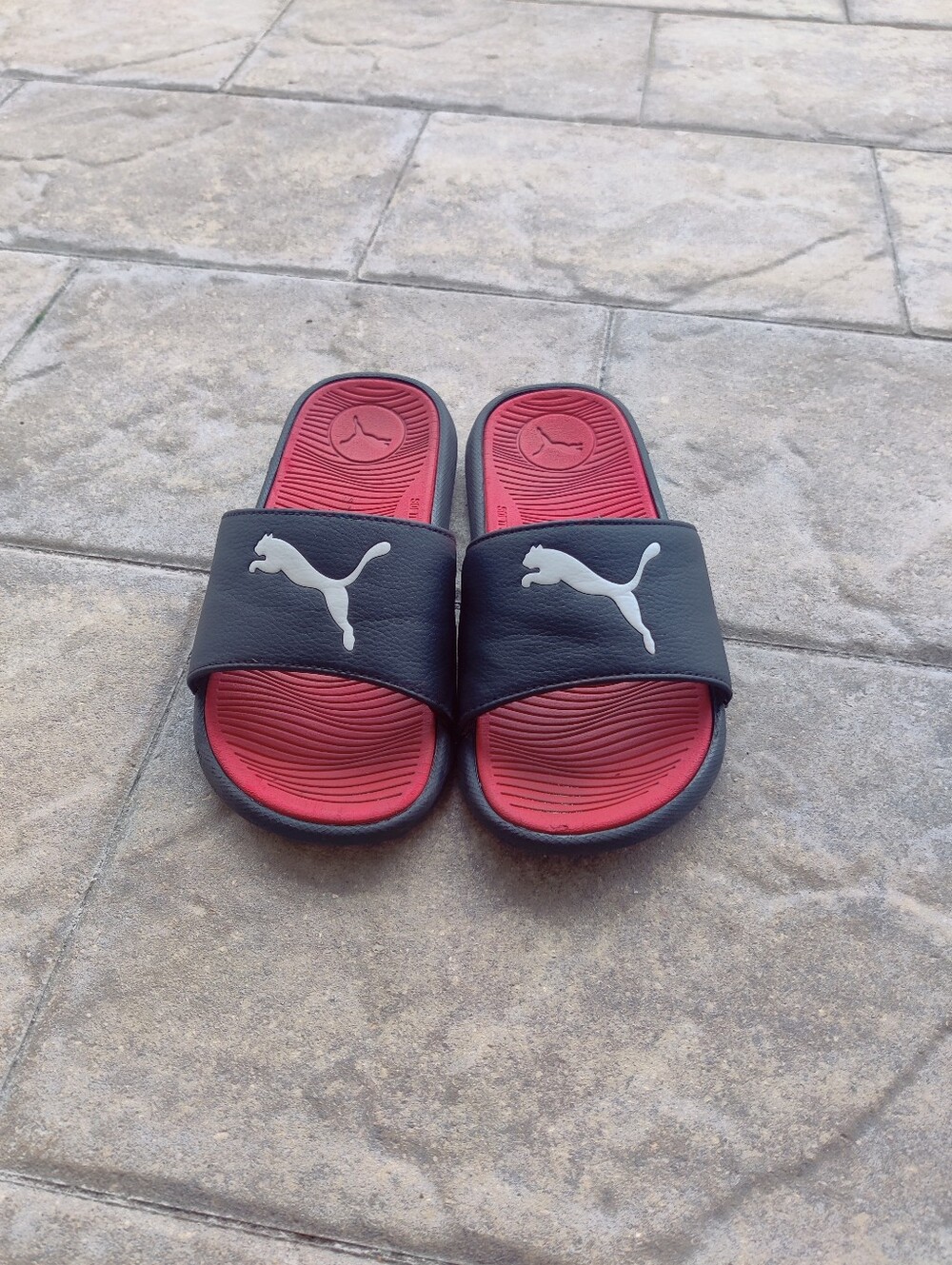 Puma Red & Black Slide Sandals